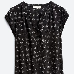 Fun 2 Fun Zahari Split Neck Blouse Cap Sleeve